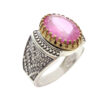 Persian Pink Topaz Silver Ring for Men Vahab