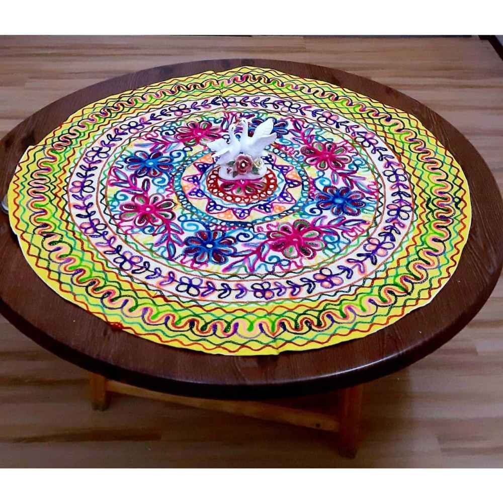 Hand Embroidered Round Tablecloth Model Tala