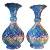 Set of 2 Decorative Copper Vase Hand-Painted with Persian Minakari Enamel Ana