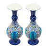 Set of 2 Decorative Copper Vase Hand-Painted with Persian Minakari Enamel Baha