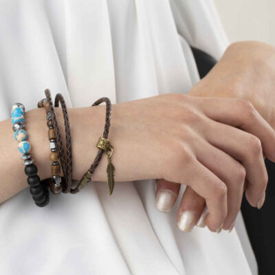 Set of 3 Beaded Bracelets for Men and Women – Nature Collection
