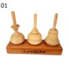 Set of 3 Handmade Persian Wooden Spinning Tops – Elegant Traditional Toys
