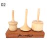 Set of 3 Handmade Persian Wooden Spinning Tops – Elegant Traditional Toys