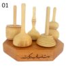Set of 5 Classic Persian Wooden Spinning Tops – Traditional Handcrafted Toys