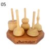 Set of 5 Classic Persian Wooden Spinning Tops – Traditional Handcrafted Toys