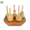 Set of 5 Classic Persian Wooden Spinning Tops – Traditional Handcrafted Toys