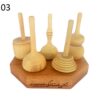 Set of 5 Classic Persian Wooden Spinning Tops – Traditional Handcrafted Toys