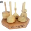 Set of 5 Classic Persian Wooden Spinning Tops – Traditional Handcrafted Toys