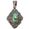 Persian Silver Pendant with Turquoise Gemstone Asa