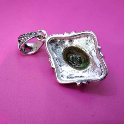 Persian Silver Pendant with Turquoise Gemstone Asa