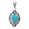 Persian Silver Pendant with Turquoise Gemstone Asal