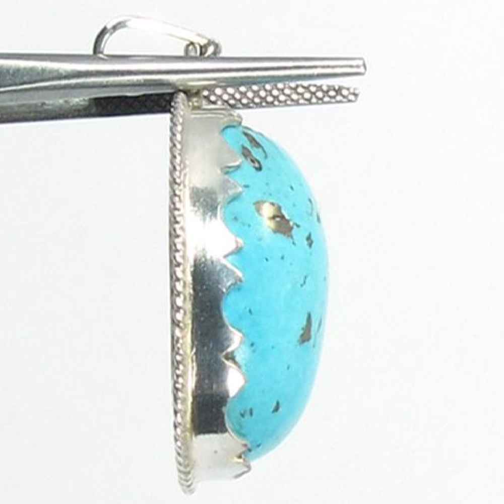 Persian Silver Pendant with Turquoise Gemstone Azal