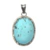 Persian Silver Pendant with Turquoise Gemstone Azal