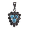 Persian Silver Pendant with Turquoise Gemstone Dena