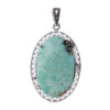 Persian Silver Pendant with Turquoise Gemstone Dora