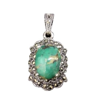 Persian Silver Pendant with Turquoise Gemstone Elen