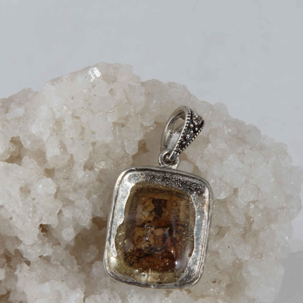 Persian Silver Pendant with Turquoise Gemstone Eram