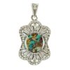 Persian Silver Pendant with Turquoise Gemstone Farah