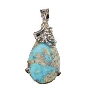 Silver Pendant with Persian Turquoise Model Hedieh