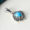 Persian Silver Pendant with Turquoise Gemstone Helen