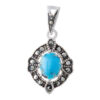 Persian Silver Pendant with Turquoise Gemstone Helen