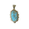 Persian Silver Pendant with Turquoise Gemstone Homa