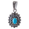 Persian Silver Pendant with Turquoise Gemstone Lia