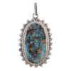 Persian Silver Pendant with Turquoise Gemstone Maha