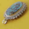 Persian Silver Pendant with Turquoise Gemstone Maha