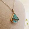 Persian Silver Pendant with Turquoise Gemstone Nava