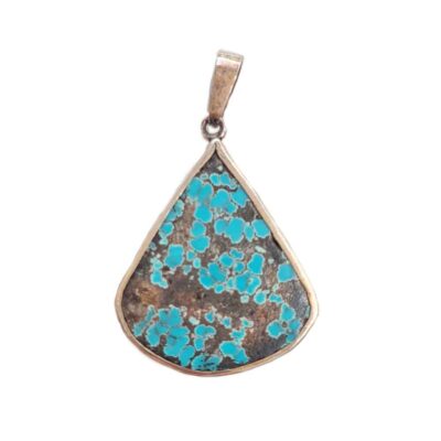 Persian Silver Pendant with Turquoise Gemstone Nava