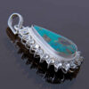 Persian Silver Pendant with Turquoise Gemstone Nil