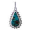 Persian Silver Pendant with Turquoise Gemstone Nil