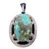 Persian Silver Pendant with Turquoise Gemstone Noor