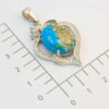 Persian Silver Pendant with Turquoise Gemstone Rosa