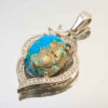 Persian Silver Pendant with Turquoise Gemstone Rosa
