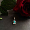 Persian Silver Pendant with Turquoise Gemstone Saba