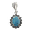 Persian Silver Pendant with Turquoise Gemstone Saba