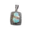 Persian Silver Pendant with Turquoise Gemstone Saman