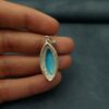 Persian Silver Pendant with Turquoise Gemstone Samar