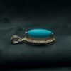 Persian Silver Pendant with Turquoise Gemstone Samar