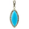 Persian Silver Pendant with Turquoise Gemstone Samar