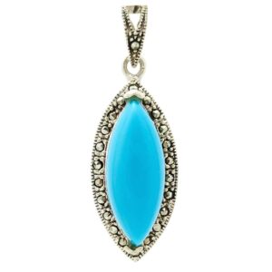 Silver Pendant with Persian Turquoise Model Samar