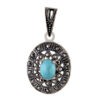 Persian Silver Pendant with Turquoise Gemstone Yas