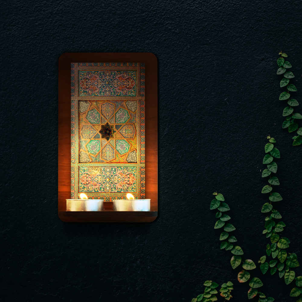 Persian Wooden Tealight Wall Sconce Arya (x2)