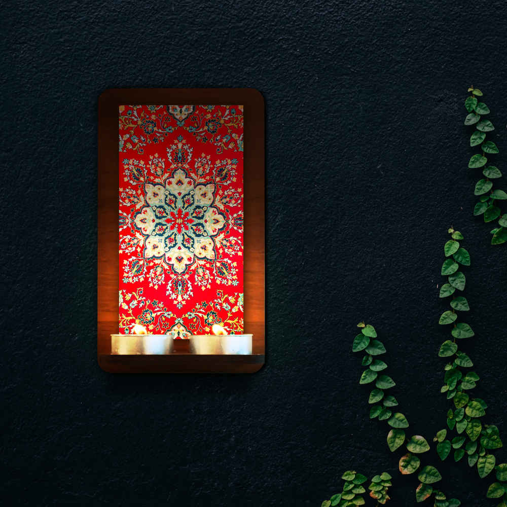 Persian Wooden Tealight Wall Sconce Bano (x2)