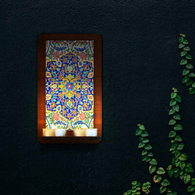 Persian Wooden Tealight Wall Sconce Tile (x2)