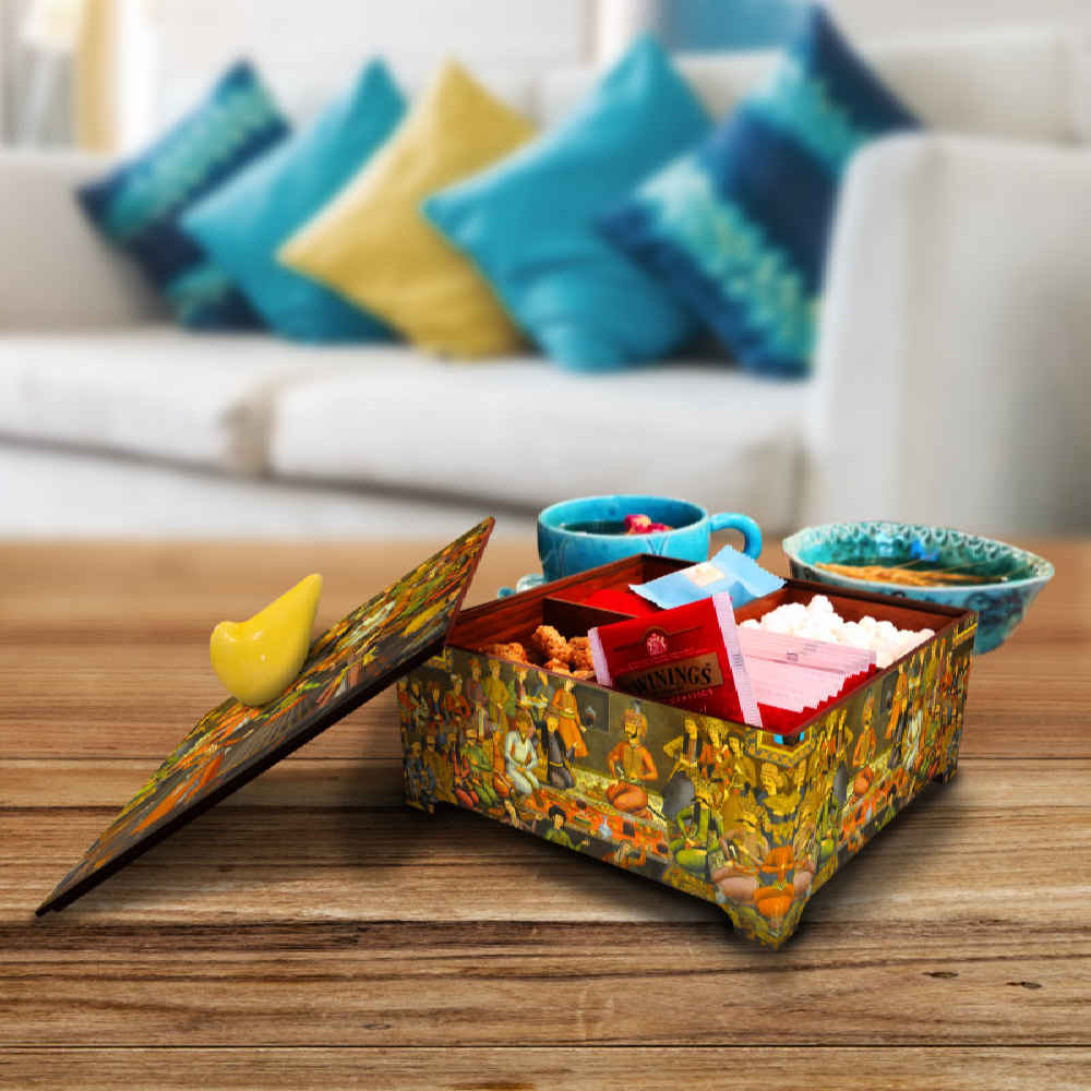 Dance Pattern Candy Organizer Box in Wood