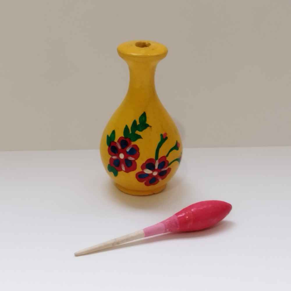 Persian Surma Dani Container for Keeping Kohl Made of Wood Flower (x2)