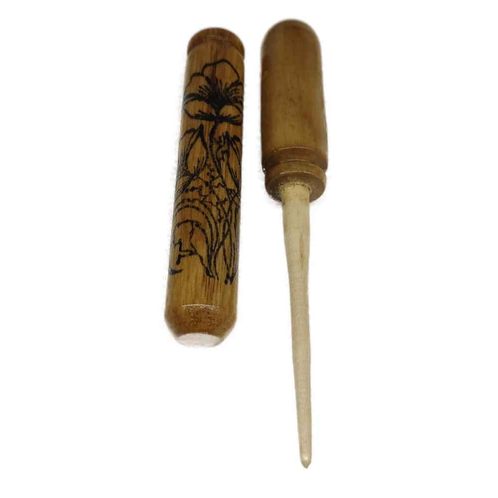 Persian Surma Dani Container for Keeping Kohl Made of Wood Golbarg (x2)